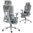 HOMCOM Ergonomic Office Chair, Mesh Desk Chair With Lumbar Support, Footrest