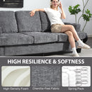 HOMCOM 3 Seater Sofa, Fabric Sofa with USB Ports and Cup Holders,