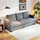 HOMCOM 3 Seater Sofa, Fabric Sofa with USB Ports and Cup Holders,