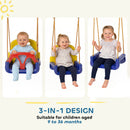 Outsunny 3 In 1 Kids Swing Seat, Adjustable Toddler Swing Chair, Dark Blue