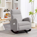 HOMCOM Modern High Back Corduroy Leisure Rocking Chair For Nursery, Grey