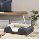 PawHut Dog Bed Calming Pet Bed Dog Mattress For Small Dogs - Charcoal Grey/Brown