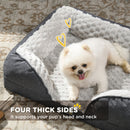 PawHut Dog Bed Calming Pet Bed Dog Mattress For Small Dogs - Charcoal Grey/Brown