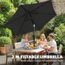 Outsunny Garden Parasol, 2m Outdoor Table Parasol Umbrella with Tilt