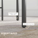 HOMCOM Dining Table And Chairs Set Of 4 With 2 Chairs Bench For Kitchen Grey/Natural Wood Finish