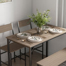 HOMCOM Dining Table And Chairs Set Of 4 With 2 Chairs Bench For Kitchen Grey/Natural Wood Finish