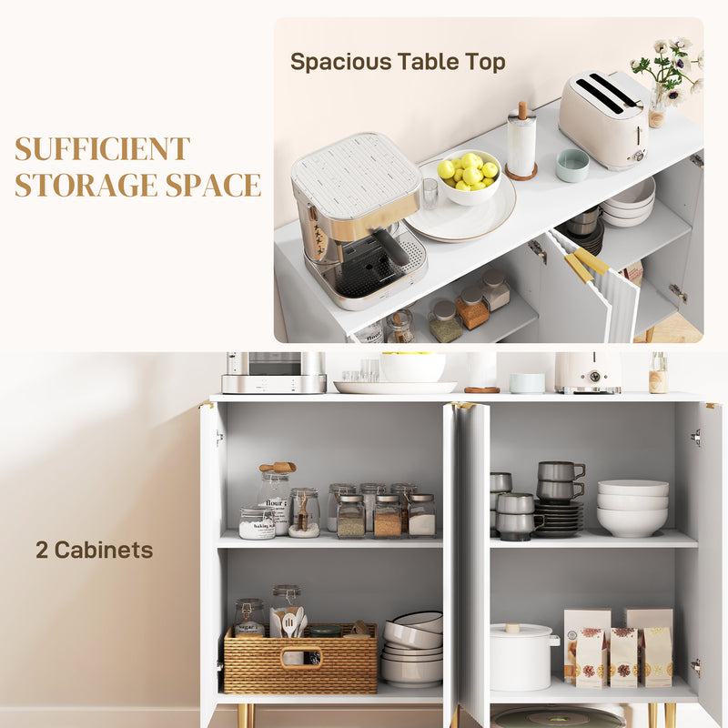 HOMCOM Sideboard Buffet Cabinet with Adjustable Shelves, White