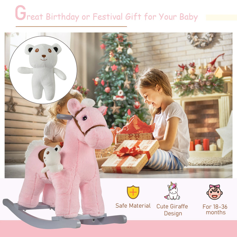 HOMCOM Children's Rocking Horse - Pink