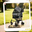 PawHut Foldable Pet Stroller, Dog Cat Stroller with Detachable Carrier
