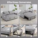 HOMCOM 2 Seater Sofa Bed, Click Clack Pull Out Bed Settee, Light Grey