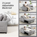 HOMCOM 2 Seater Sofa Bed, Click Clack Pull Out Bed Settee, Light Grey