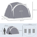 Outsunny Dome Tent for 6-8 Person Camping Tent w/ Zipped Mesh Doors Lamp Hook