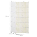 HOMCOM 6 Tier Shoe Rack Plastic Storage Cabinet Modular Shoe Tower White