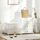 HOMCOM 6 Tier Shoe Rack Plastic Storage Cabinet Modular Shoe Tower White