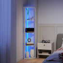 HOMCOM RGB LED Floor Lamp with Shelves and Remote Control for Living Room