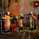 Outsunny Sound Activated Stackable Halloween Animatronics Clowns