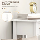 HOMCOM 2-Tier Side Tables Set of 2 with Drawer Shelf for Living Room, White