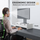 HOMCOM Monitor Stand Riser with 3 Drawers for Laptop, Computer, PC, White