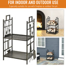 Metal Firewood Log Holder 2 Tier Firewood Rack