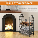 Metal Firewood Log Holder 2 Tier Firewood Rack