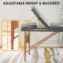 HOMCOM Foldable Massage Bed with Beech Wood Legs Face Cradle Armrests