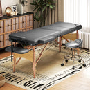 HOMCOM Foldable Massage Bed with Beech Wood Legs Face Cradle Armrests