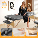 HOMCOM Foldable Massage Bed with Beech Wood Legs Face Cradle Armrests