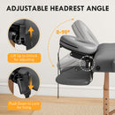 HOMCOM Foldable Massage Bed with Beech Wood Legs Face Cradle Armrests