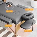 HOMCOM Foldable Massage Bed with Beech Wood Legs Face Cradle Armrests