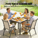 Outsunny 5 Pieces Outdoor Dining Set, Garden Dining Set for 4, Brown