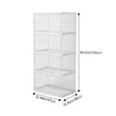 Livingandhome 4-Tier Foldable Storage Box with Magnetic Doors