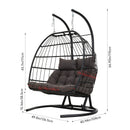 Breeins 2-Seater Swing Hanging Egg Chair With Metal Stand