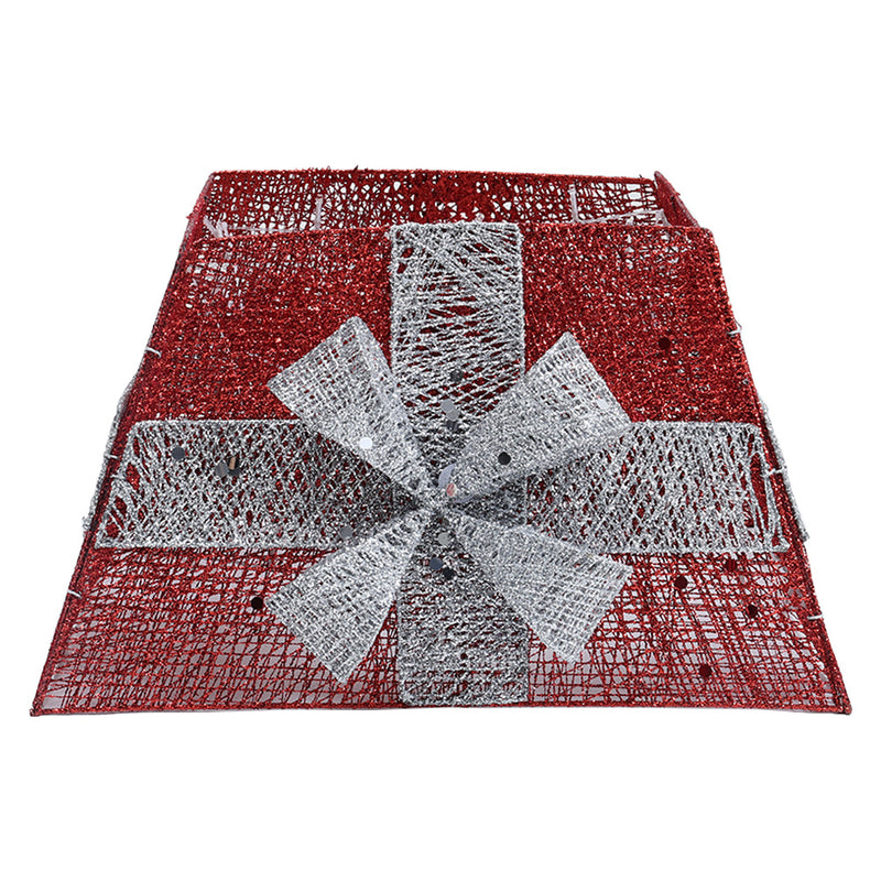 Lifeideas Square Christmas Tree Collar with Bow Tie Decoration