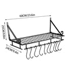 Lifeideas Kitchen Metal Shelves Saucepan Pan Pot Rack Storage Shelf with 10 Hooks Wall Mounted