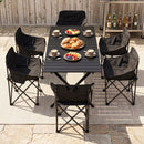 Breeins 90cm/120cm Portable Folding Camping Table with 4 or 6 Chairs