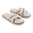 EVA Cross-Band Open Toe Fuzzy Slippers