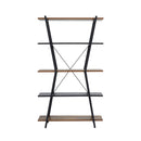 Livingandhome Rustic Industrial Metal and Wood Bookshelf