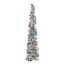 Lifeideas 150cm Multi-Colour Tinsel Christmas Tree