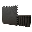 Samuel Alexander Black EVA Foam Floor Mats 60x60cm Interlocking Gym & Play Mats, Non-Slip, Water Resistant