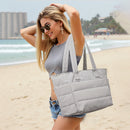 Modishion Waterproof Quilted Tote Bag with Spacious Compartments