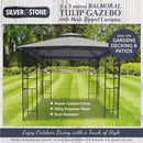 Balmoral 3m x 3m Tulip Design Gazebo with Mesh Curtains And Zipper -  Charcoal
