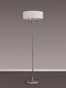 Banham Floor Lamp with 3 Lights Nickel & White