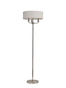 Banham Floor Lamp with 3 Lights Nickel & White