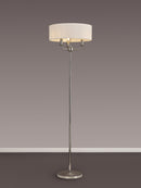 Banham Floor Lamp with 3 Lights Nickel & White