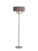 Banham Floor Lamp with 3 Lights Nickel & Grey