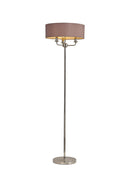 Banham Floor Lamp with 3 Lights Nickel & Taupe