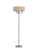 Banham Floor Lamp with 3 Lights Nickel & Cream