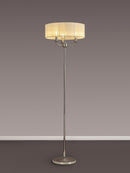 Banham Floor Lamp with 3 Lights Nickel & Cream
