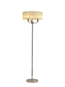 Banham Floor Lamp with 3 Lights Nickel & Cream