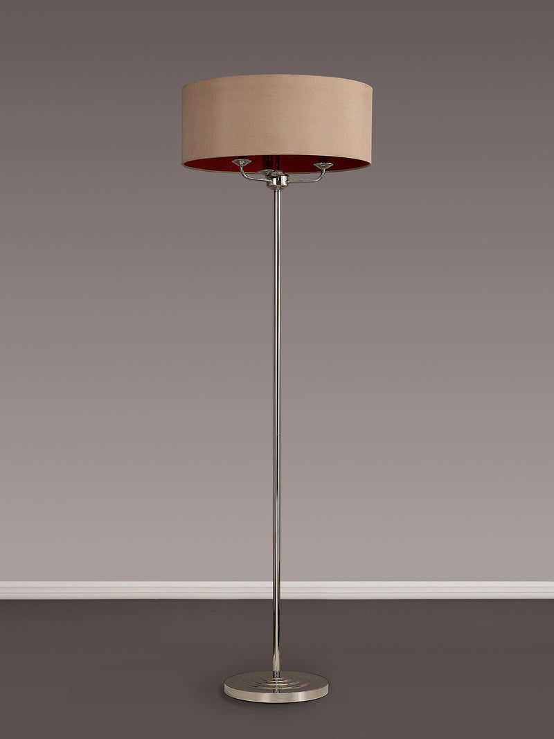 Banham Floor Lamp with 3 Lights Nickel & Gold